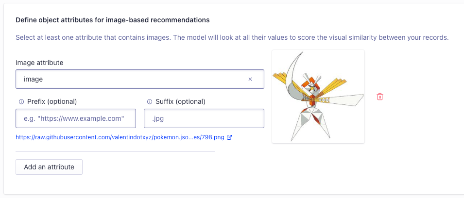 Select the image attributes to use for training the Looking Similar model