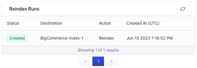 Reindex runs list