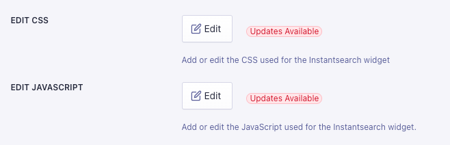 InstantSearch update for CSS