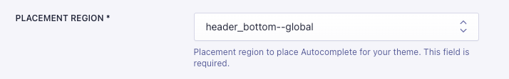 Autocomplete placement region