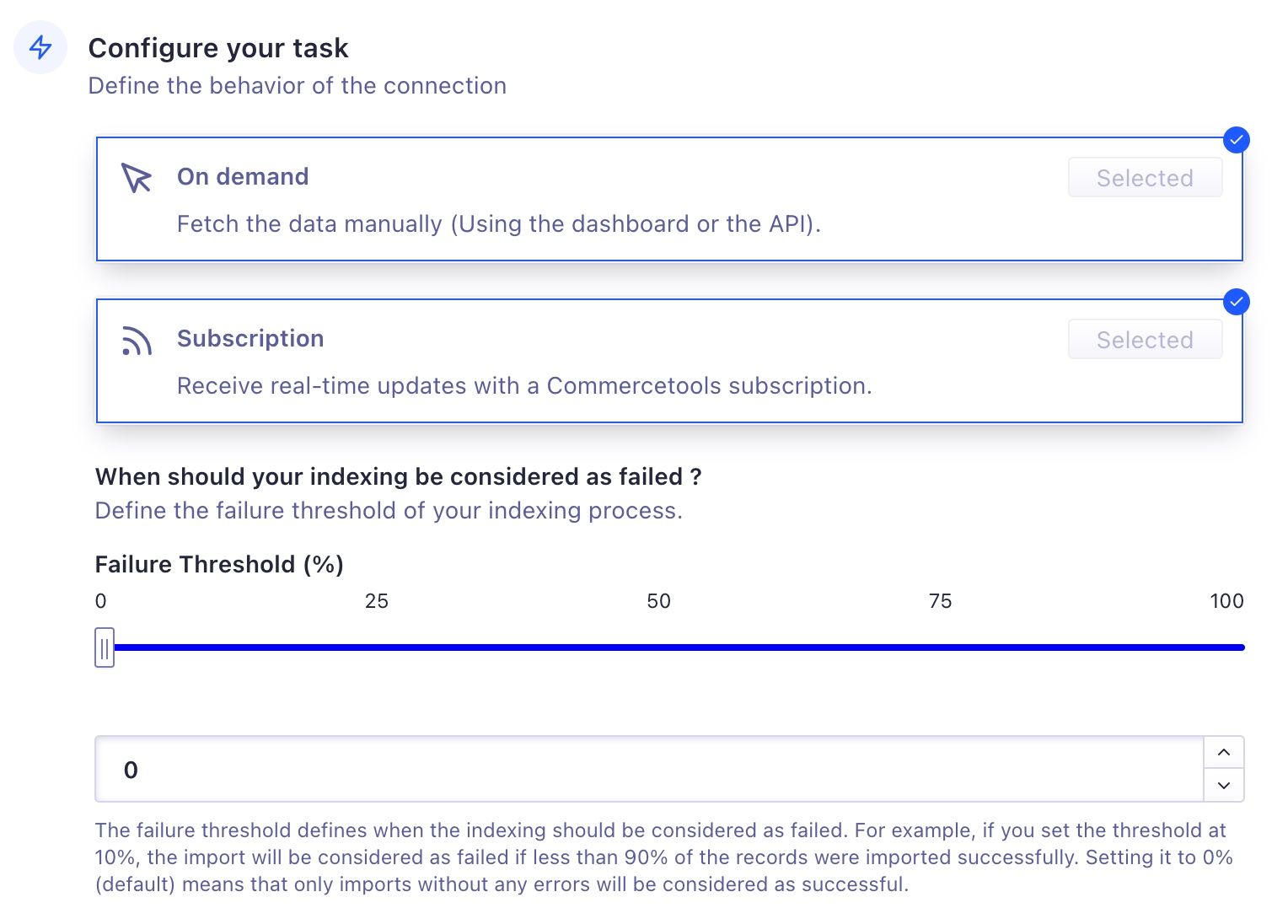 commercetools task form