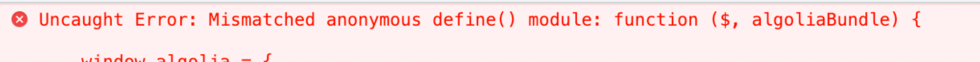 Uncaught Error: mismatched anonymous define() module